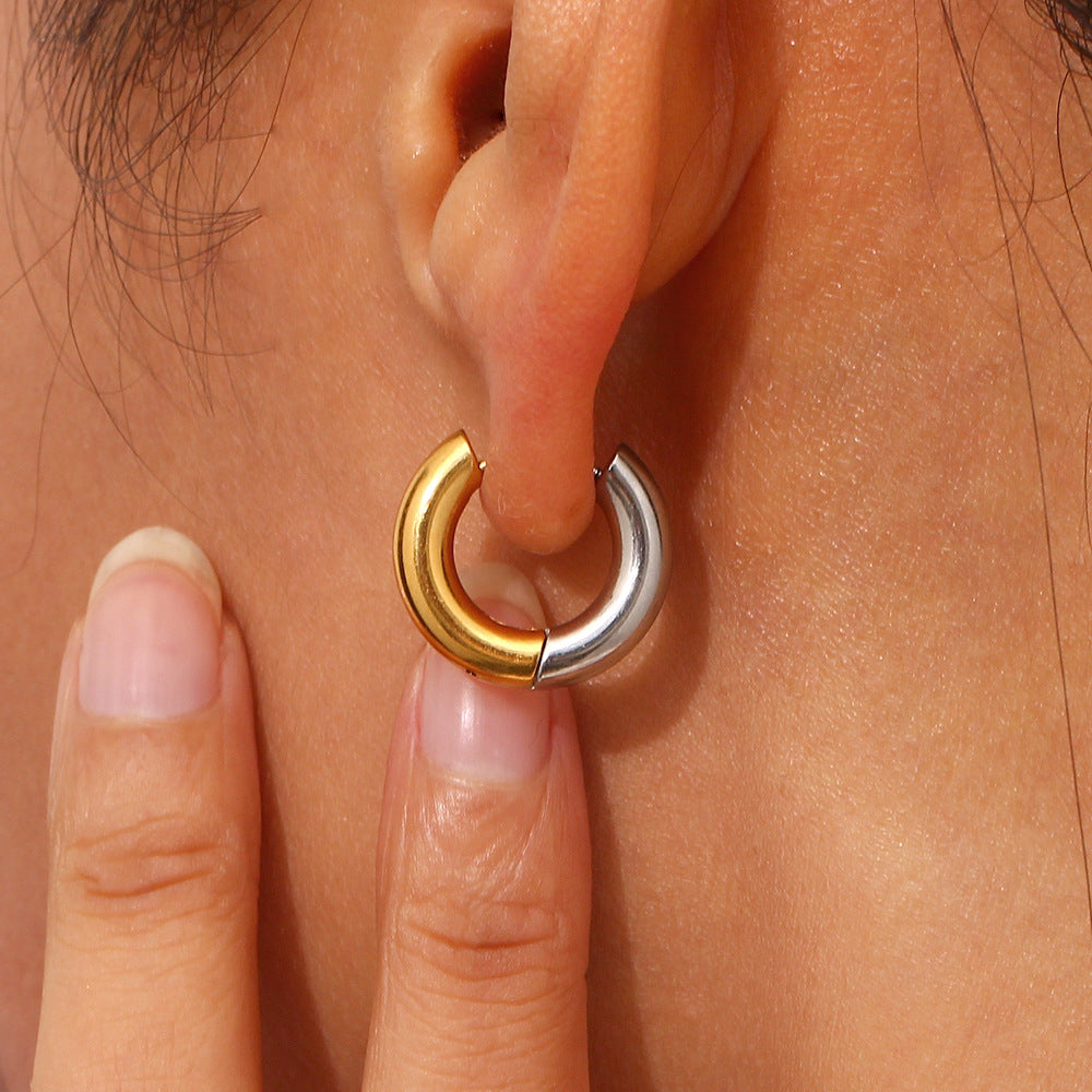 Ingrid Dual Tone Hoop -korvakoru