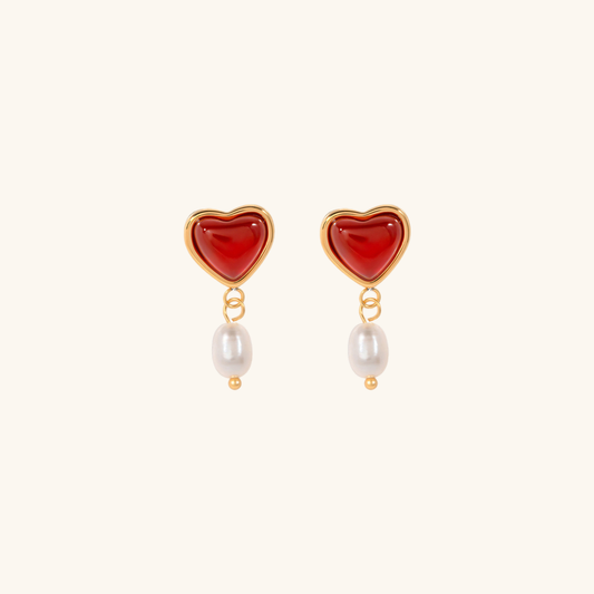 Sabina Pearl Heart kultaiset korvakorut