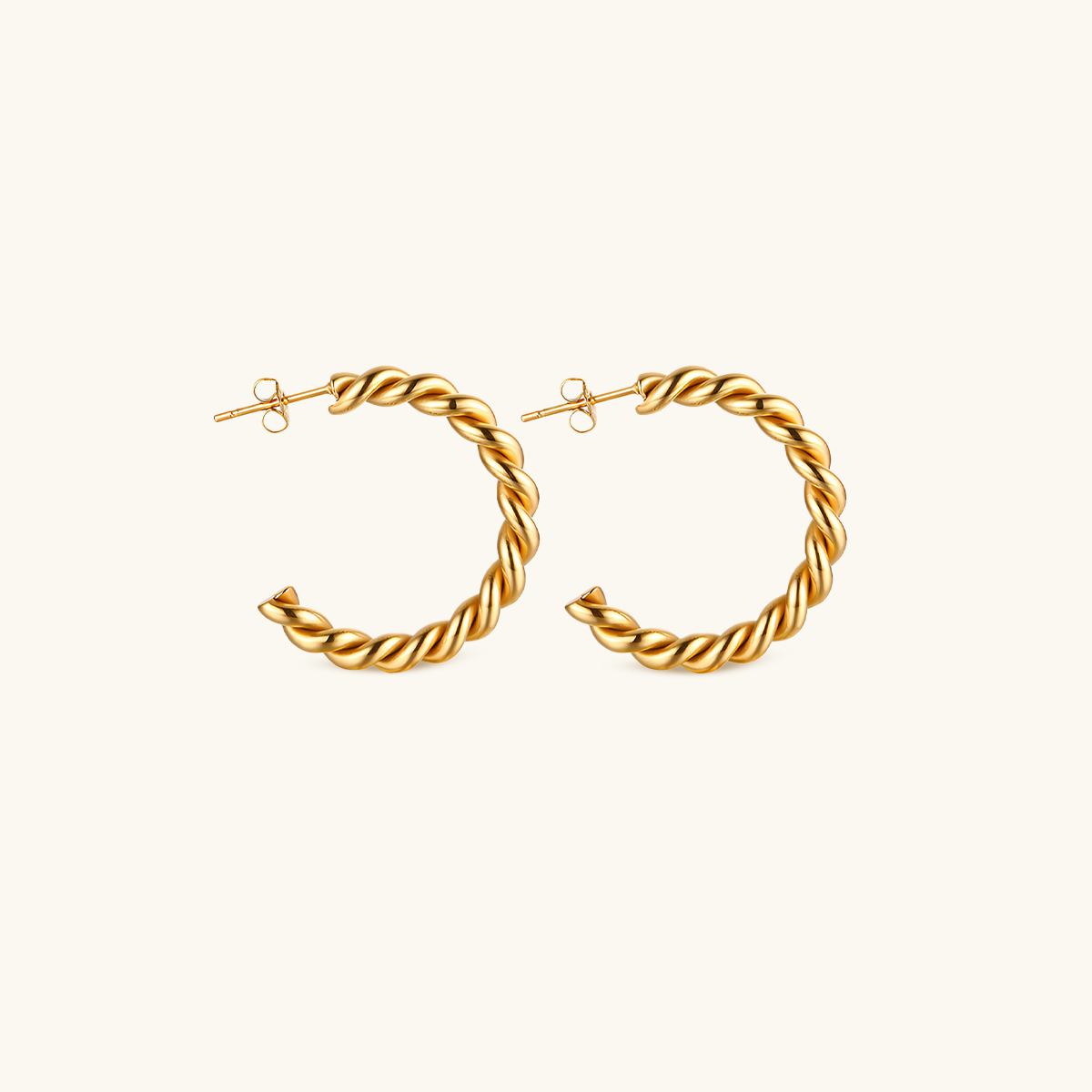 Sofia Twist Rope Hoop korvakorut 18K kullattu - kulta